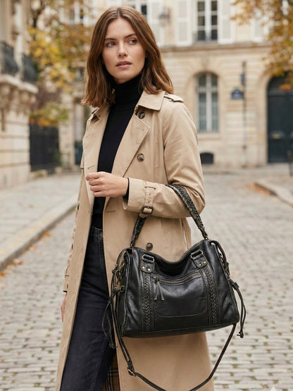 Arabell | Vintage Faux Leather Structured Tote Bag