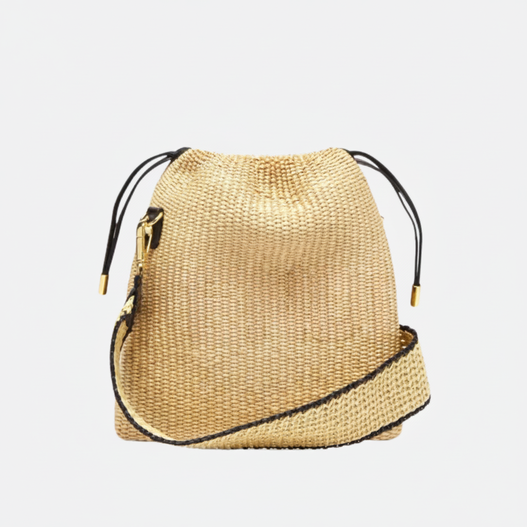 KLEINE HANDTASCHE AUS RAFFIA