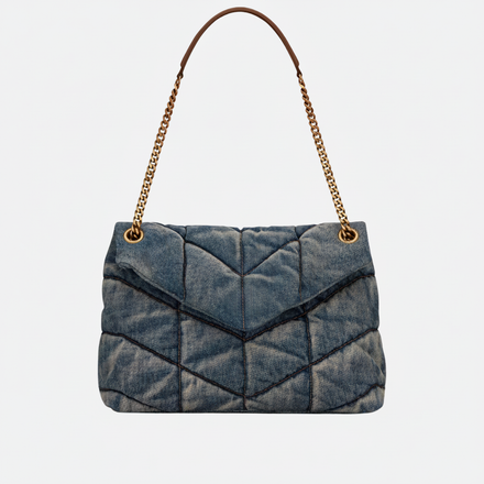 LOULOU PUFFER TASCHE AUS GESTEPPTER VINTAGE-DENIM