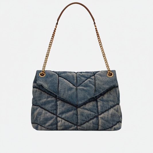 LOULOU PUFFER TASCHE AUS GESTEPPTER VINTAGE-DENIM