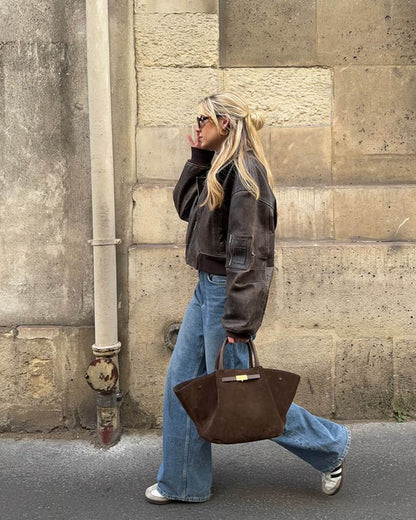 Ava | Suede Handle Bag